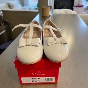 Size 12 white kids dress shoes patent leather - Brand new! Never worn once!